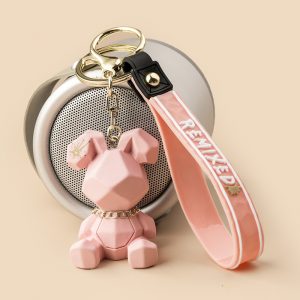 PVC raktų pakabukas Cute Rabbit Pink